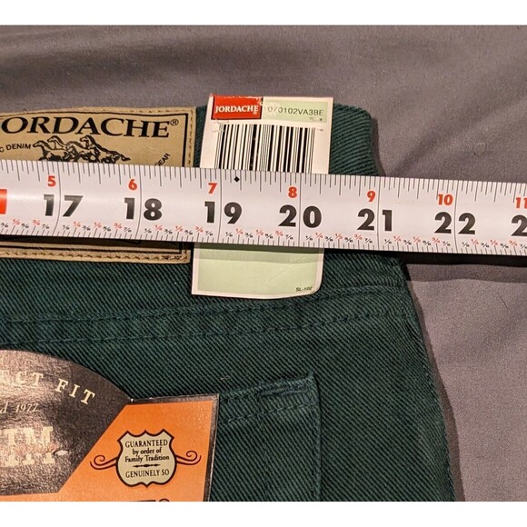 Vintage Hunter Green Jordache Relaxed Fit Denim Jeans Men's 46x32 (42x29) NWT - Picture 9 of 11